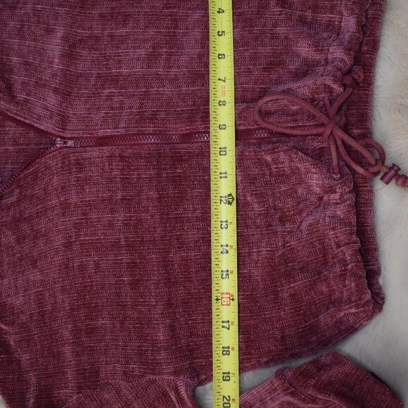 Style Rack Pink Zip-Up Cropped Hooded Sweater Jacket Size Small - Picture 8 of 13